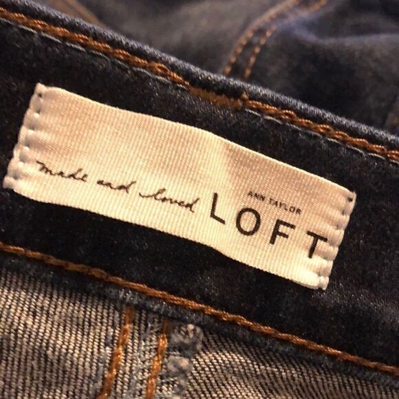 Loft Dark Wash Modern Straight Leg Jeans Size 00 - Picture 4 of 6